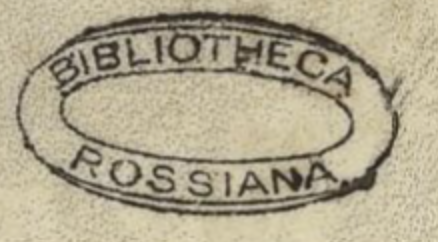 Stempel Bibliotheca Rossiana